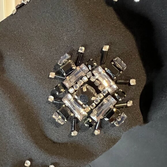 Michael Kors Black Embellished Sleeve Peplum Back Top, Size XS - Picture 7 of 15